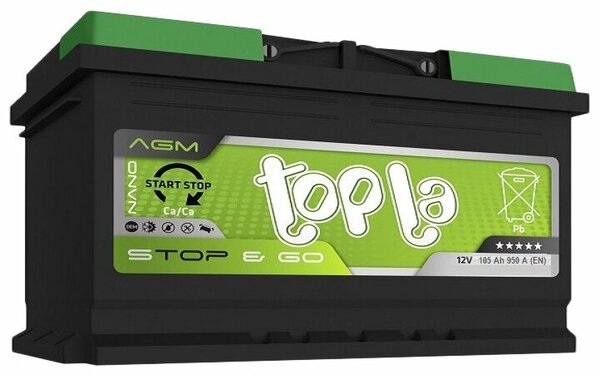 Стандарт 12V 105Ah 950A EN о.п (TOPLA) 114105
