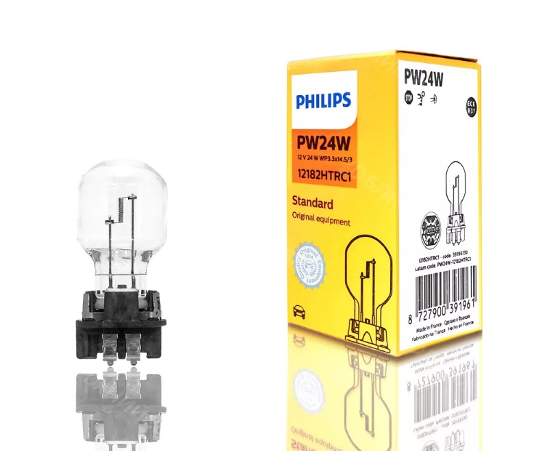 Лампа накаливания PW24W 12V 24W WP3.3 14.5,4 (PHILIPS) 12182HTRC1
