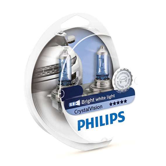 Лампа галогенная H11 12V 55W 30% PGJ19-2 Crystal Vision 2шт (PHILIPS) 12362CVSM