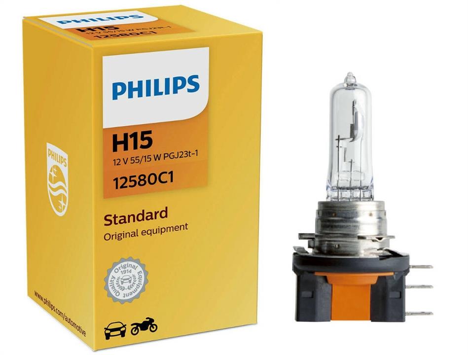 Лампа накаливания галогенная (H15 12V 15/55W PGJ23t-1) (PHILIPS) 12580C1