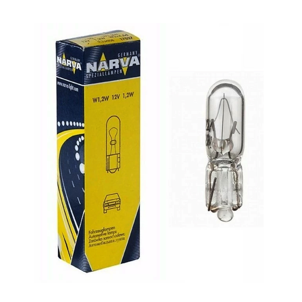 Лампа маленькая 12V W1,2W 1,2W T5 W2x4.6D (NARVA) 170373000