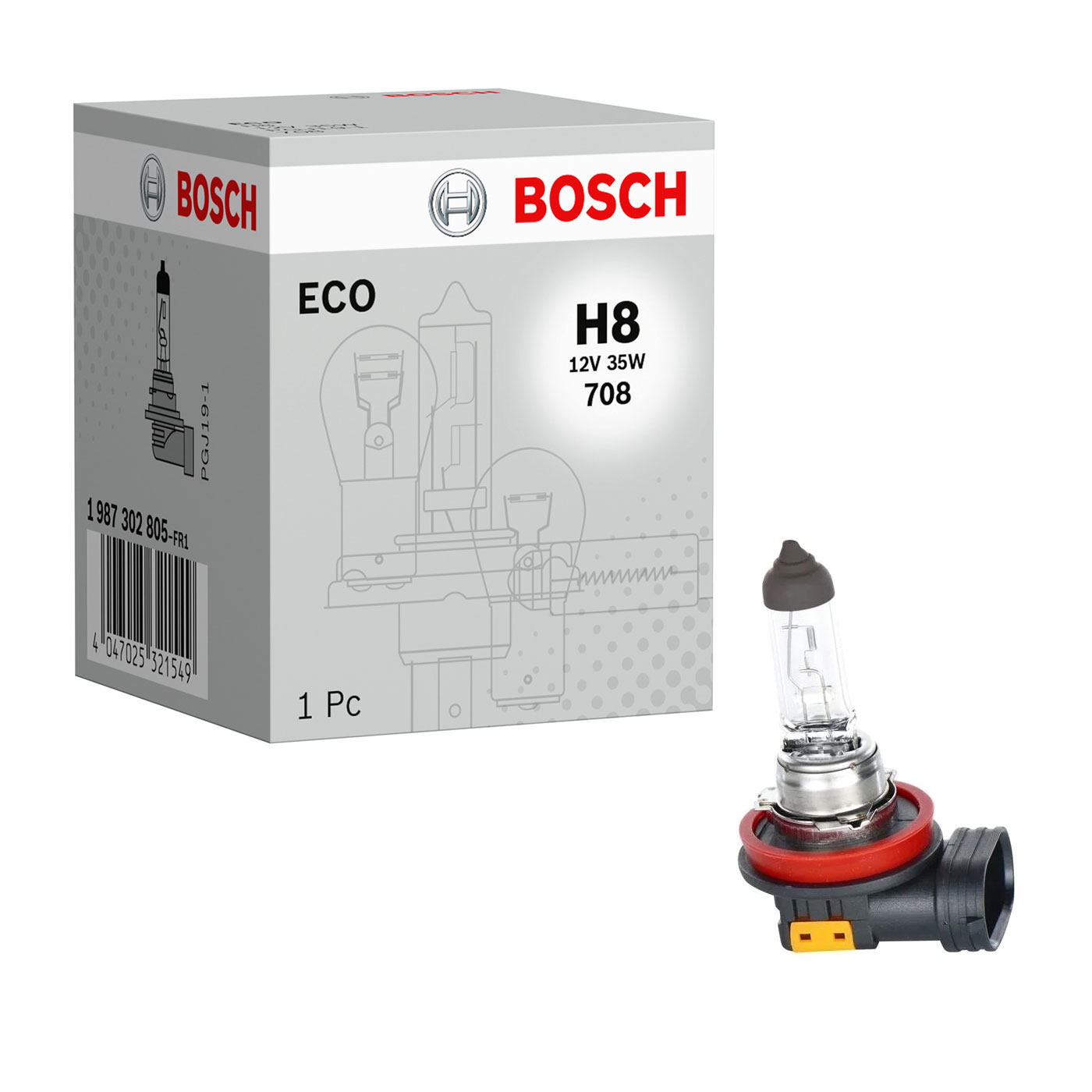 Лампа галогенная H8 12V 35W PGJ19-1 (BOSCH) 1987302805