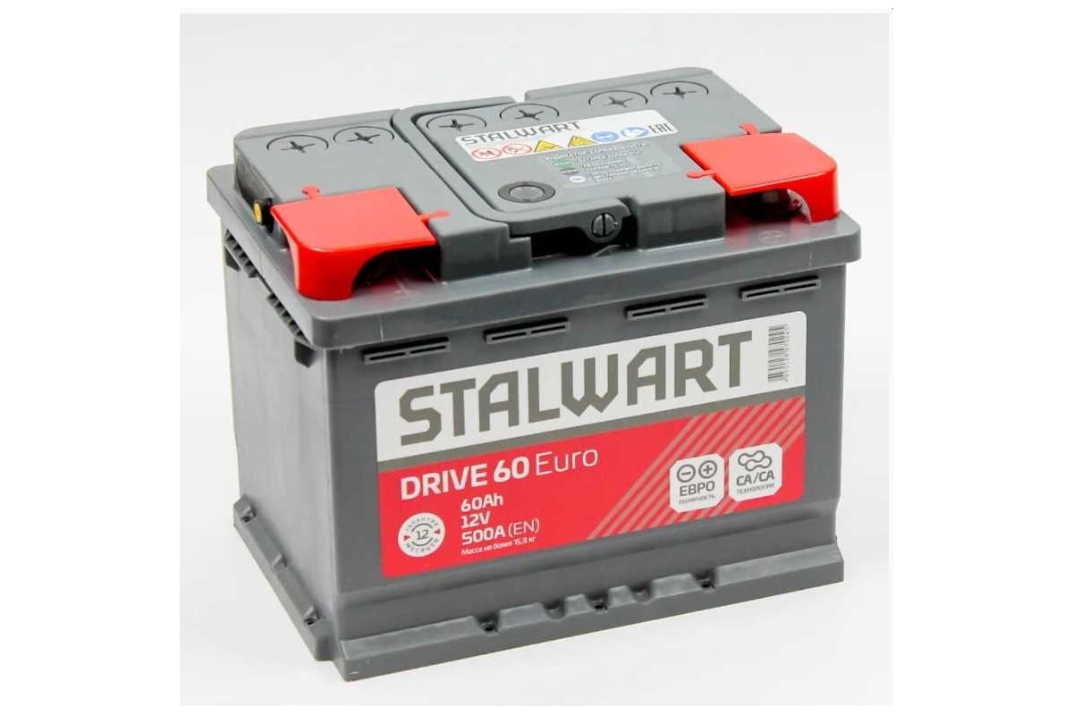 Стандарт 12V 60Ah 500A EN о.п (STALWART) 26516720