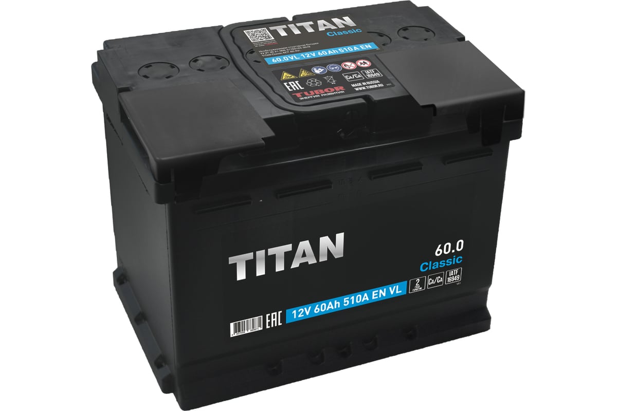 Classic 12V 60Ah 510A EN о.п (TITAN) 4607008889871