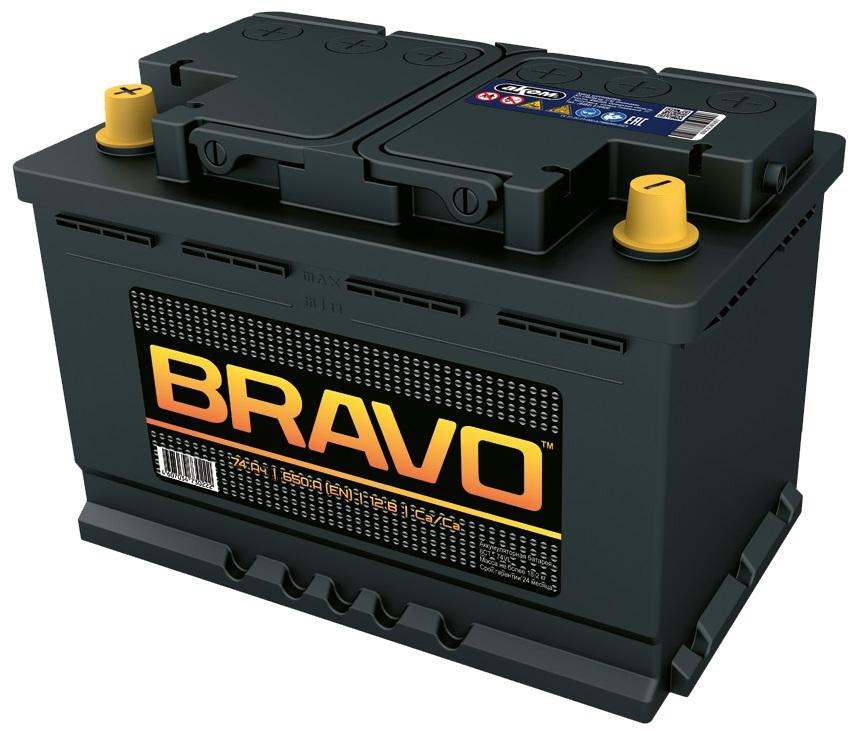 BRAVO 12V 74Ah 650A EN о.п (АКОМ) 4607034730239
