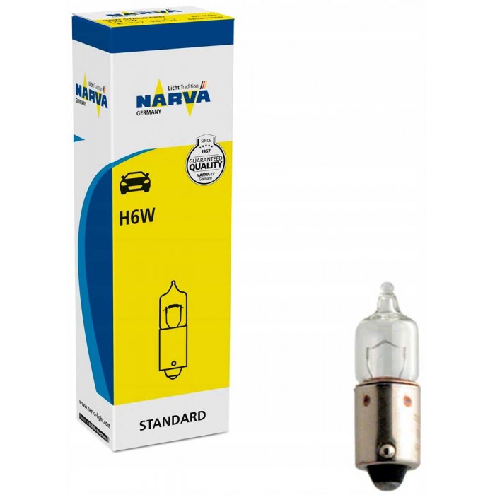 Лампа накаливания H6W 12V 6W BAX9s  (NARVA) 68161