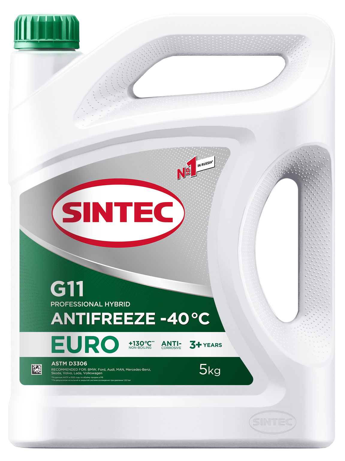 Антифриз EURO G11 зеленый (5кг) (SINTEC) 990554