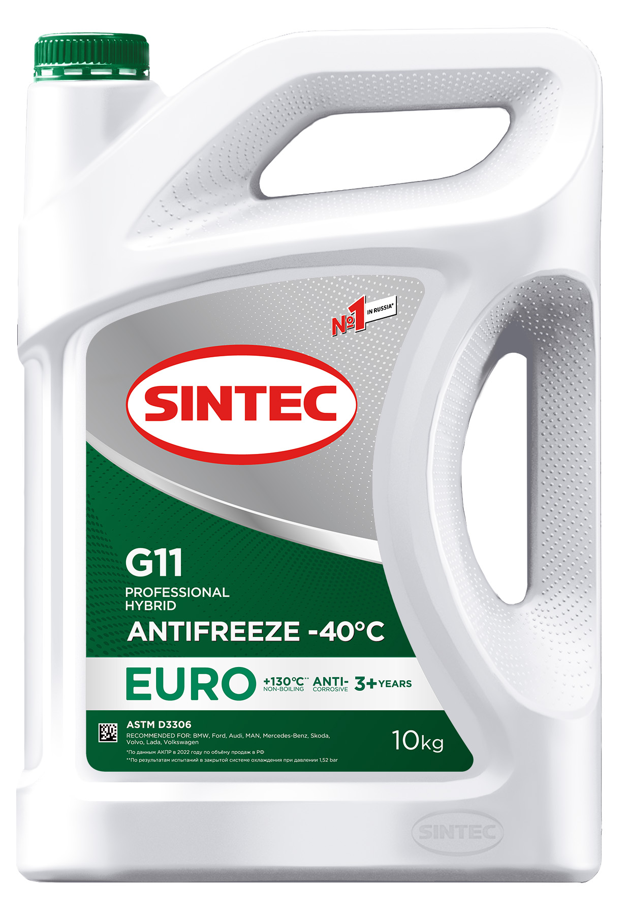 Антифриз EURO G11 зеленый (10кг) (SINTEC) 990571