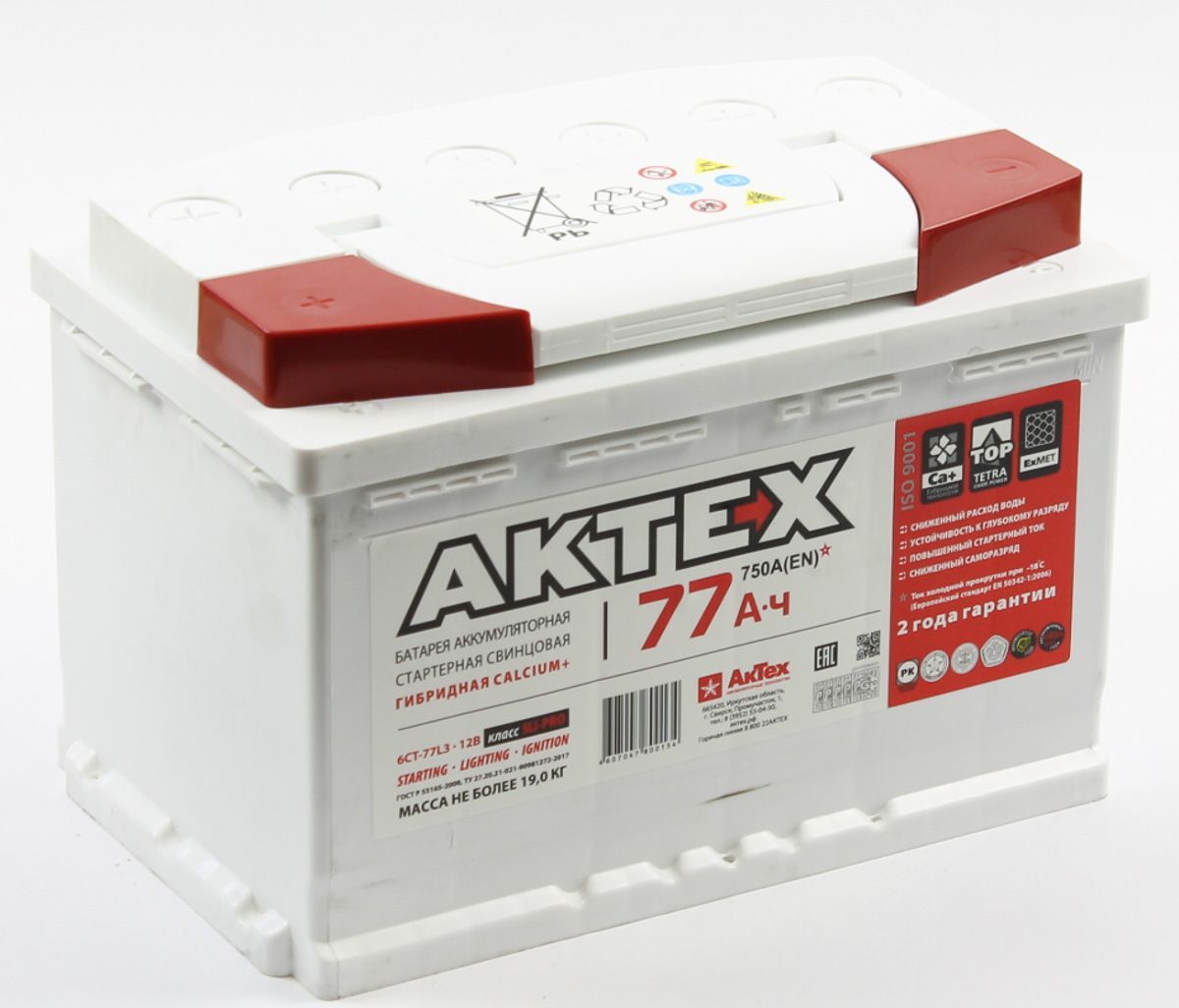 Стандарт 77Ah 750A EN п.п (AKTEX) ATK773L