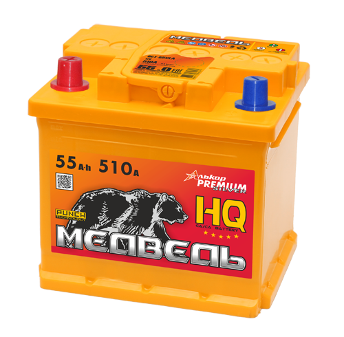 Кубик 12V 55Аh 510A п.п (МЕДВЕДЬ) M6СТ55VLAL1