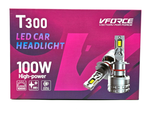 Лампа автомобильная LED (H4 линза 12v/48v  P43T к-т 2шт) (T400-H4 ) VFORCE T400H4