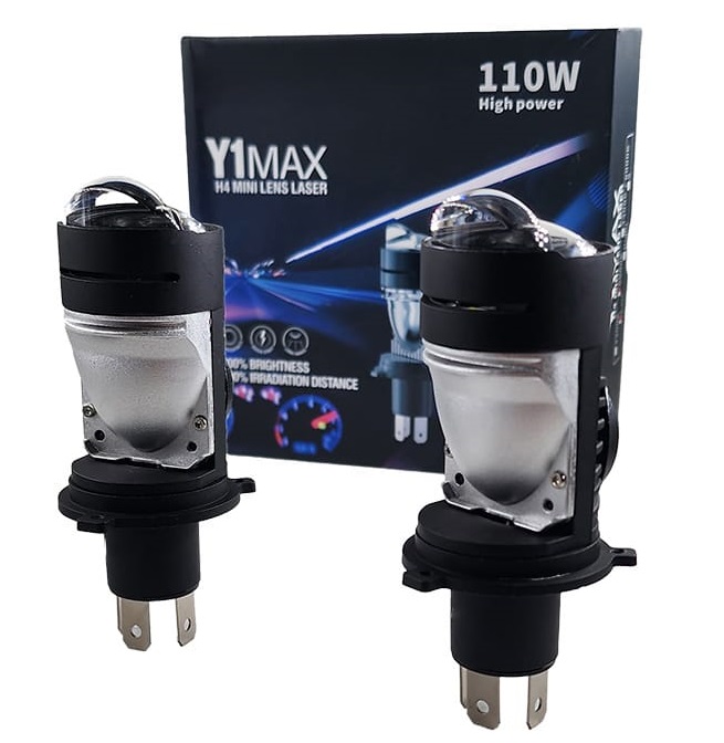 Лампа автомобильная LED (H4 линза12-24v 110w P43T к-т 2шт) (Y1MAX) CHINA Y1MTH4